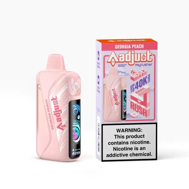 Adjust Disposable Vape Georgia Peach Adjust Myrusher 40K Disposable Vape (5%,40000 Puffs)
