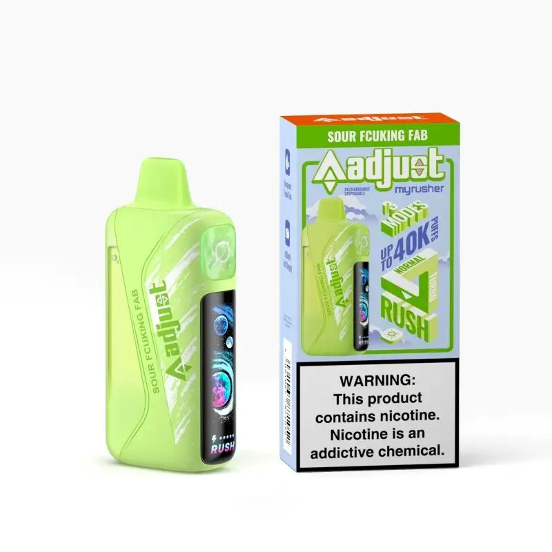 Adjust Disposable Vape Sour Fucking Fab Adjust Myrusher 40K Disposable Vape (5%,40000 Puffs)