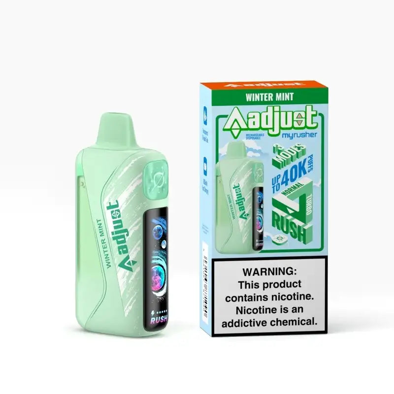 Adjust Disposable Vape Winter Mint Adjust Myrusher 40K Disposable Vape (5%,40000 Puffs)