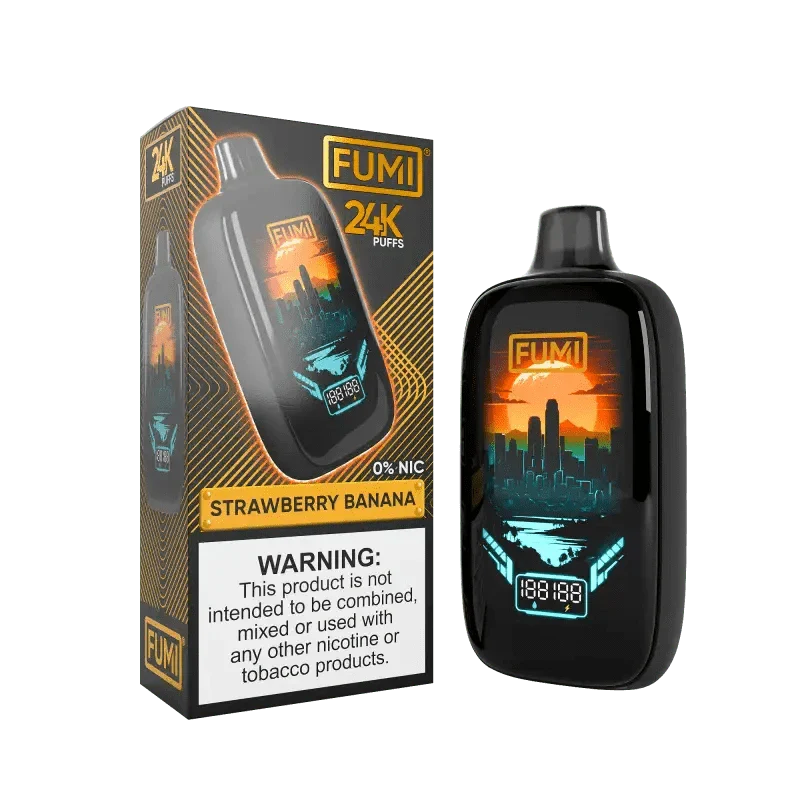 Daddy's Vapor Disposable Vape 0% / Strawberry Banana FUMI 24K Disposable Vape  (0% & 5%, 24000 Puffs)