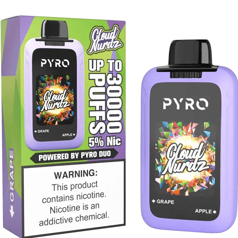 Daddy's Vapor Disposable Vape Grape & Apple PYRO Duo x Cloud Nurdz 30K Disposable (5%, 30000 Puffs)