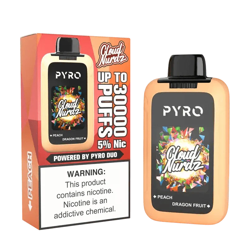 Daddy's Vapor Disposable Vape Peach & Dragon Fruit PYRO Duo x Cloud Nurdz 30K Disposable (5%, 30000 Puffs)