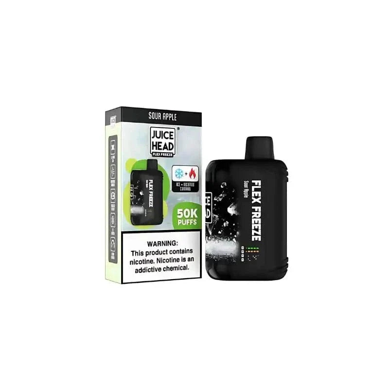 Juice Head Disposable Vape Sour Apple Juice Head Flex Freeze 50K Ice & Nicotine Control Disposable Vape (5%, 50000 Puffs)