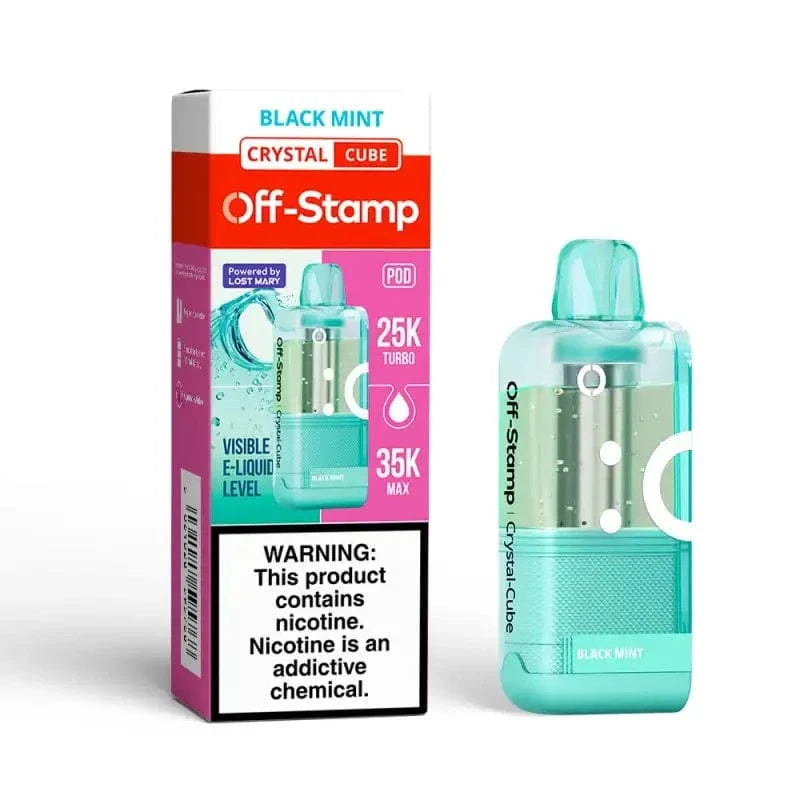 Lost Mary Disposable Vape Black Mint Off-Stamp X-CUBE Crystal 25K Disposable Kit (5%, 25000 Puffs)