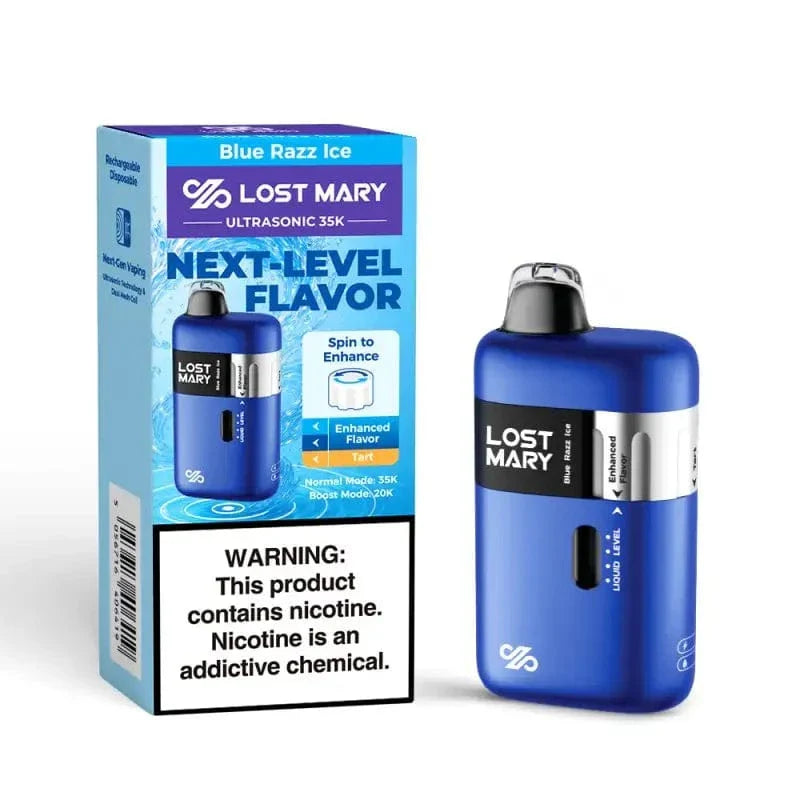 Lost Mary Disposable Vape Blue Razz Ice Lost Mary Ultrasonic 35K Diposable Vape (5%, 35000 Puffs)