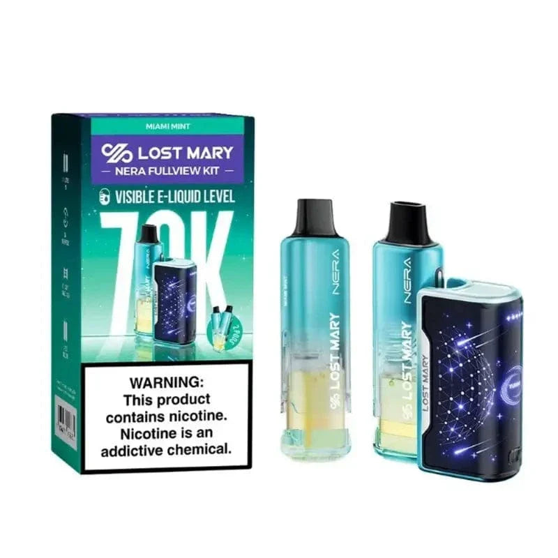 Lost Mary Disposable Vape Miami Mint Lost Mary Nera Fullview 70K Disposable Kit (5%,70000 Puffs)