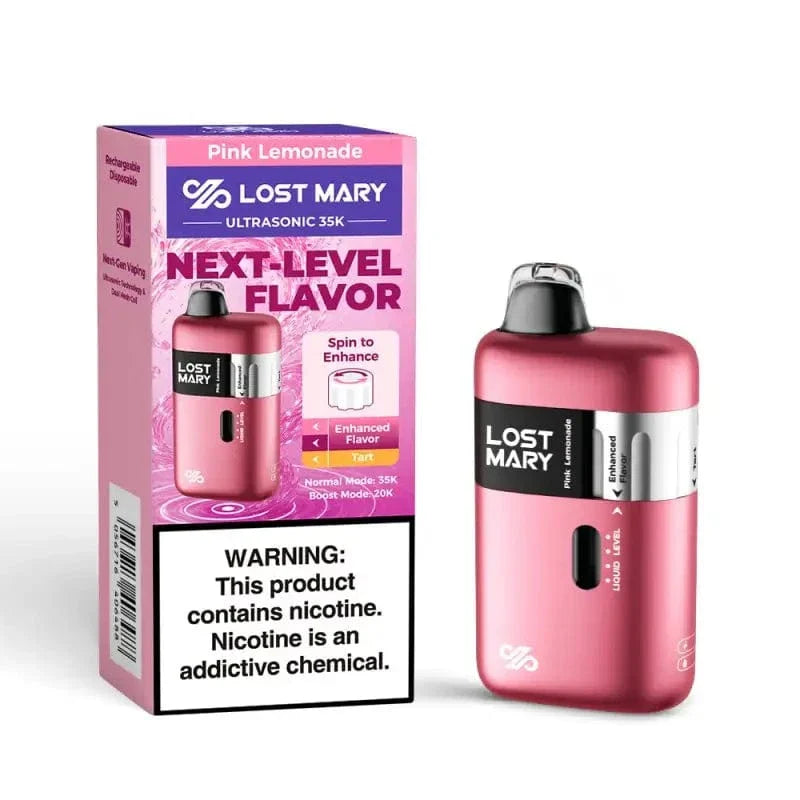 Lost Mary Disposable Vape Pink Lemonade Lost Mary Ultrasonic 35K Diposable Vape (5%, 35000 Puffs)