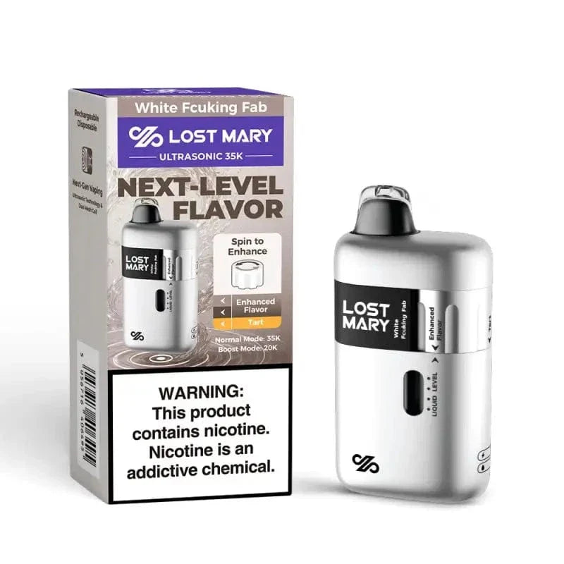 Lost Mary Disposable Vape White Fcuking Fab Lost Mary Ultrasonic 35K Diposable Vape (5%, 35000 Puffs)