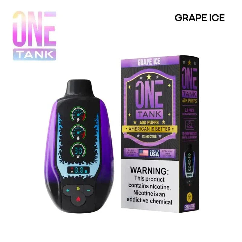 One Tank Disposable Vape Grape Ice One Tank 40K Disposable Vape (5%, 40000 Puffs)