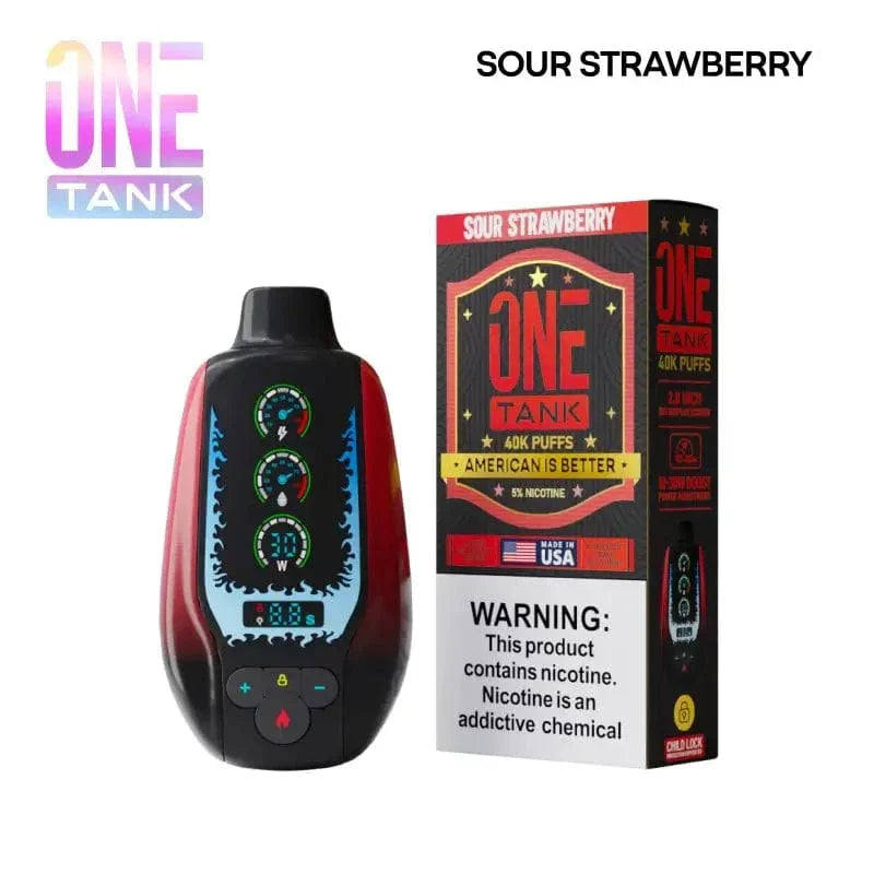 One Tank Disposable Vape Sour Strawberry One Tank 40K Disposable Vape (5%, 40000 Puffs)