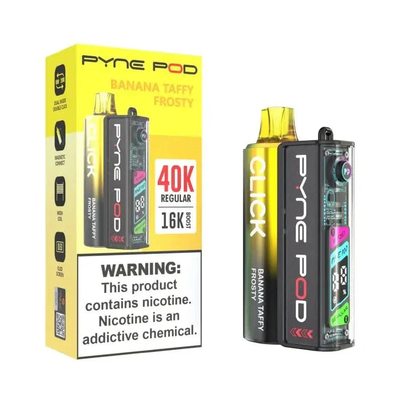 Pyne Pod Disposable Vape Banana Taffy Frosty Pyne Pod Click 40K Disposable Vape Kit(5%, 40000 Puffs)