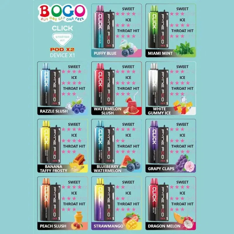 Pyne Pod Disposable Vape Pyne Pod Click 66K BOGO Disposable Kit ((5%, 66000 Puffs)