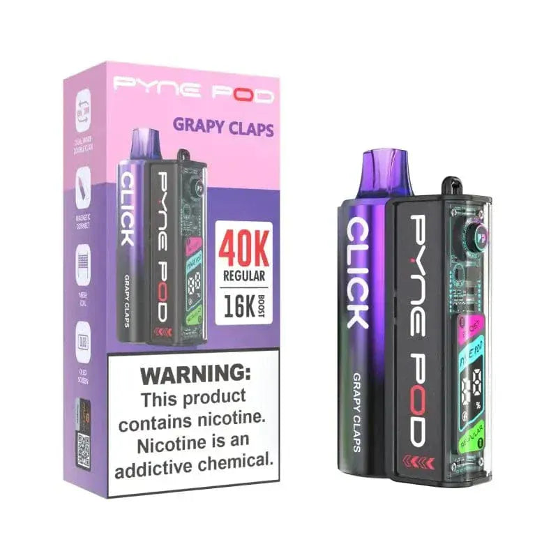 Pyne Pod Grapy Claps ?? Pyne Pod Click 40K Disposable Vape Kit (5%, 40000 Puffs) (100% off)