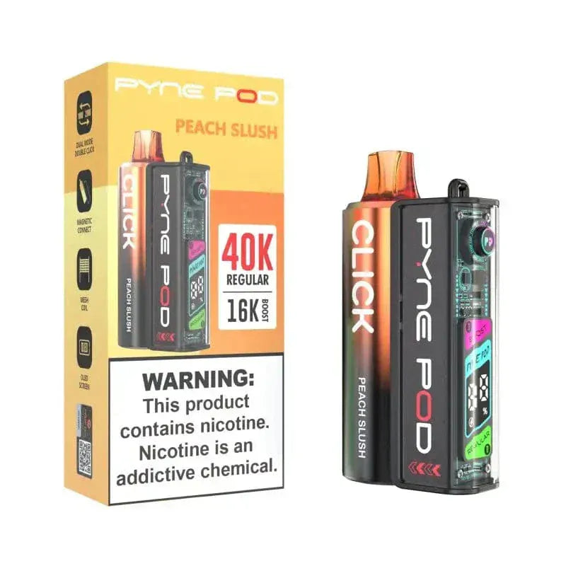Pyne Pod Peach Slush ?? Pyne Pod Click 40K Disposable Vape Kit (5%, 40000 Puffs) (100% off)