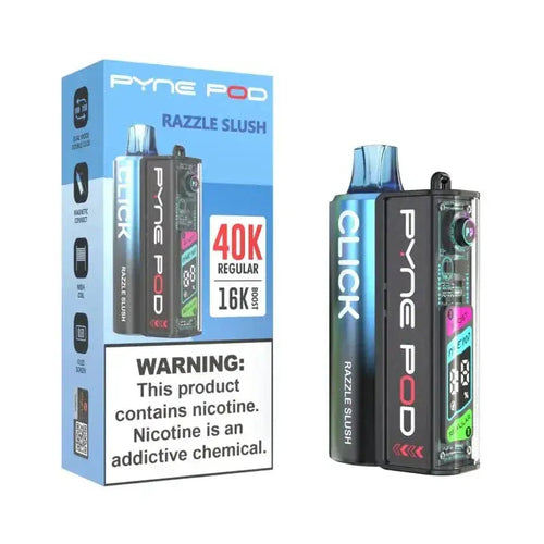 Pyne Pod Razzle Slush ?? Pyne Pod Click 40K Disposable Vape Kit (5%, 40000 Puffs) (100% off)