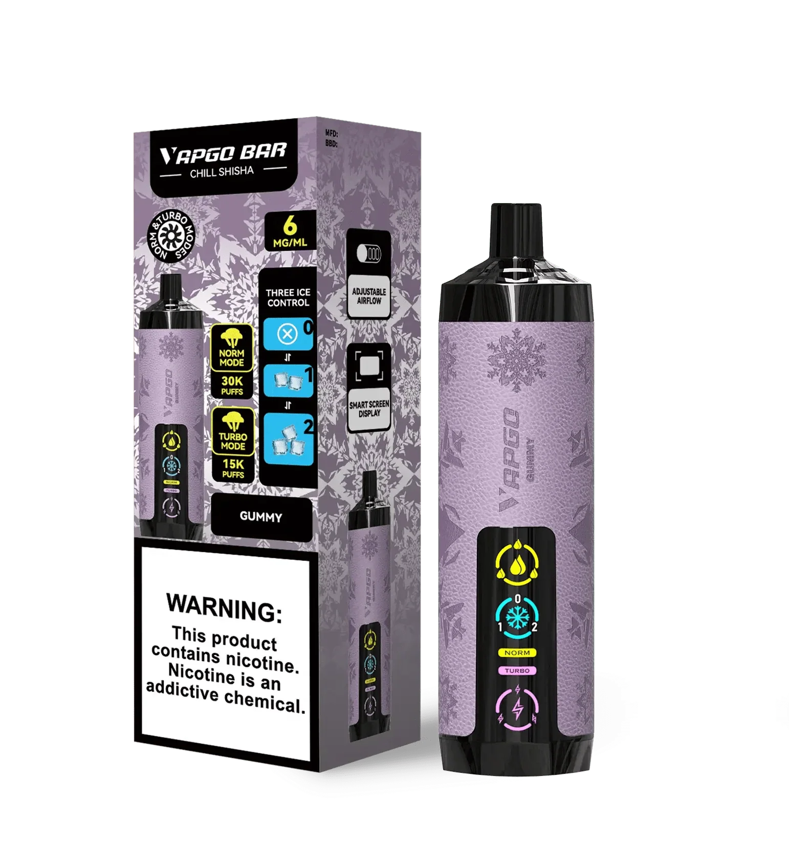 VAPGO Disposable Vape Gummy VAPGO Chill Shisha 30K 3-Level Control Disposable (0.6% 30,000 Puffs)