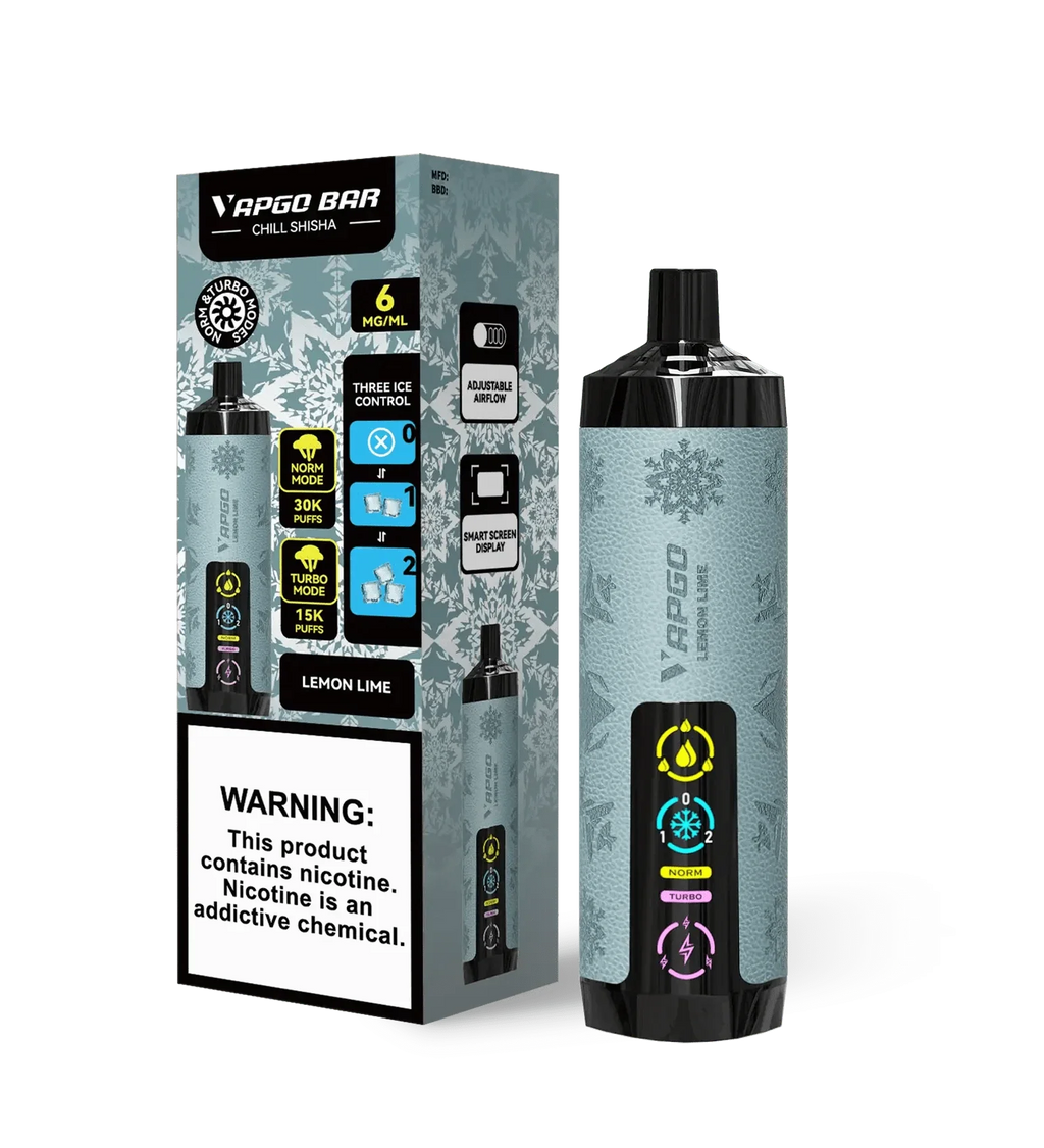 VAPGO Disposable Vape Lemon Lime VAPGO Chill Shisha 30K 3-Level Control Disposable (0.6% 30,000 Puffs)